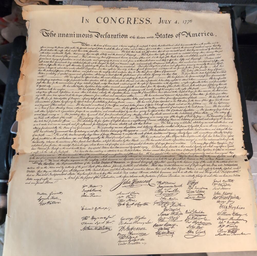 IN CONGRESS, JULY 4, 1776 COLLECTIBLE HISTORICAL REPLICA